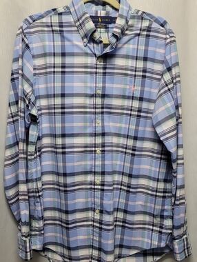 Ralph Lauren Performance Plaid Long Sleeve Button Down Shirt Medium